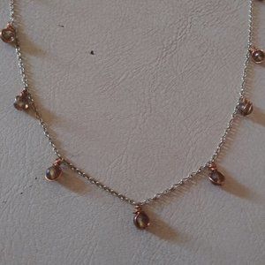 Color change garnet 18kt overlay 925 dangle neckla